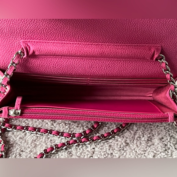Chanel Iridescent Caviar Quilted Wallet on Chain WOC Pink - Picture 8 of 8